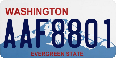 WA license plate AAF8801