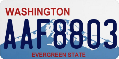 WA license plate AAF8803