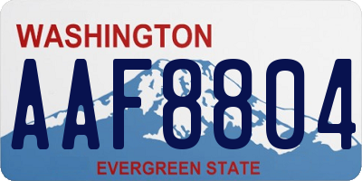 WA license plate AAF8804