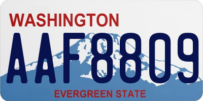 WA license plate AAF8809