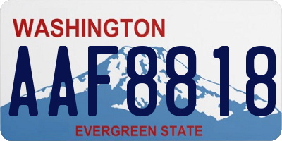 WA license plate AAF8818
