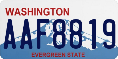WA license plate AAF8819