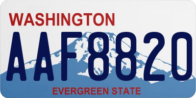 WA license plate AAF8820