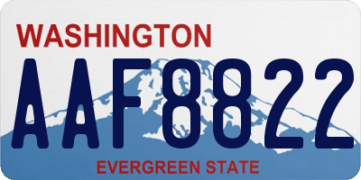WA license plate AAF8822