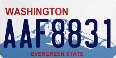 WA license plate AAF8831