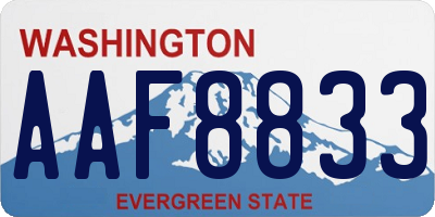 WA license plate AAF8833