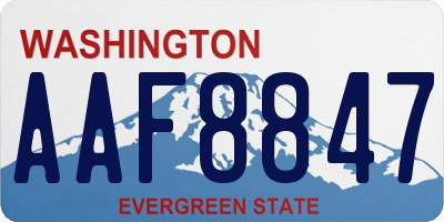 WA license plate AAF8847