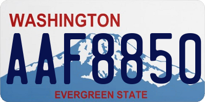 WA license plate AAF8850