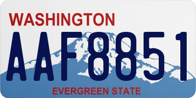 WA license plate AAF8851