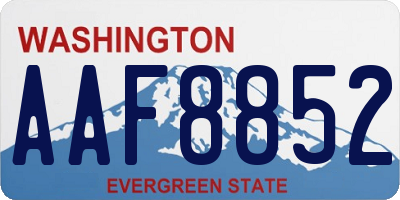 WA license plate AAF8852