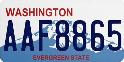 WA license plate AAF8865