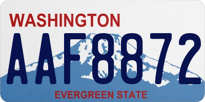 WA license plate AAF8872
