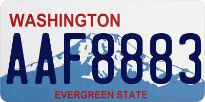 WA license plate AAF8883