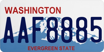 WA license plate AAF8885