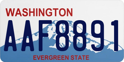 WA license plate AAF8891