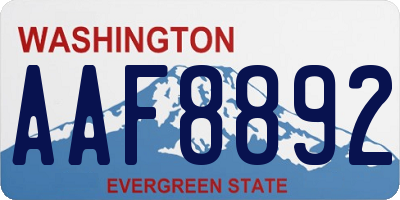WA license plate AAF8892