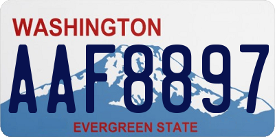 WA license plate AAF8897