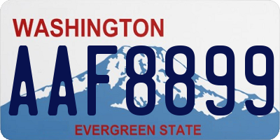 WA license plate AAF8899