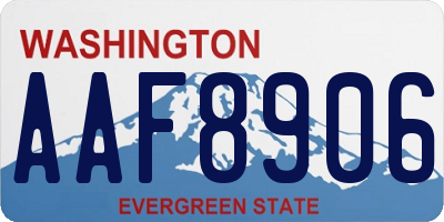 WA license plate AAF8906