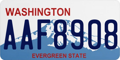 WA license plate AAF8908
