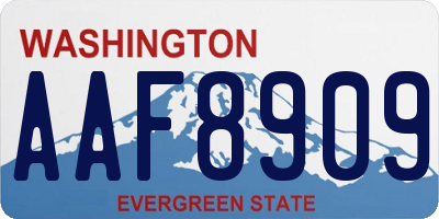 WA license plate AAF8909