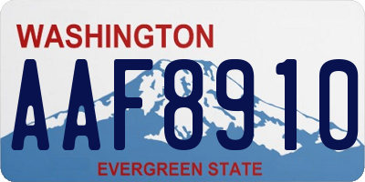 WA license plate AAF8910