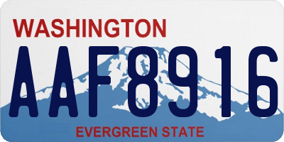 WA license plate AAF8916