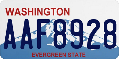 WA license plate AAF8928