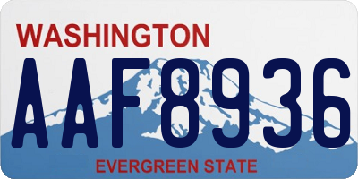 WA license plate AAF8936