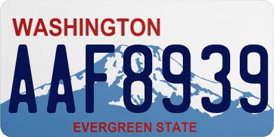 WA license plate AAF8939