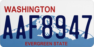 WA license plate AAF8947