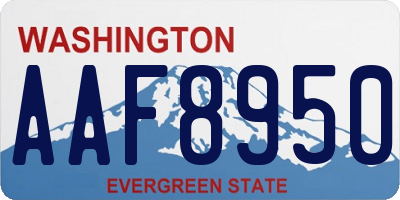 WA license plate AAF8950