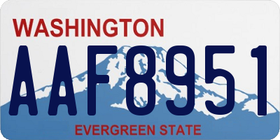 WA license plate AAF8951