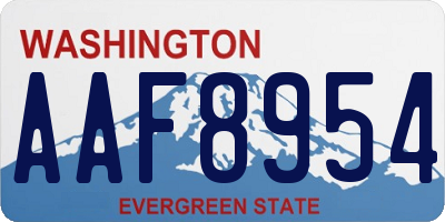 WA license plate AAF8954
