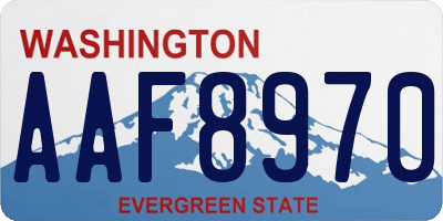 WA license plate AAF8970