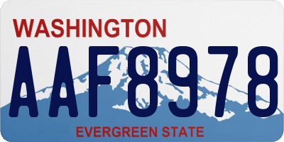 WA license plate AAF8978