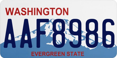 WA license plate AAF8986