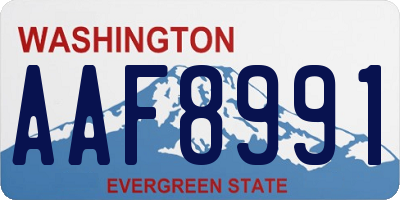 WA license plate AAF8991