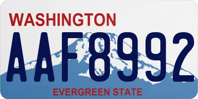 WA license plate AAF8992