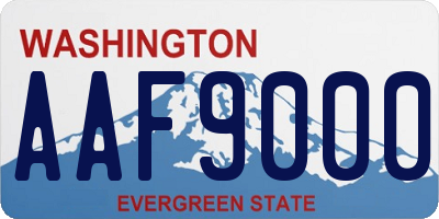 WA license plate AAF9000