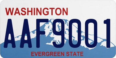 WA license plate AAF9001
