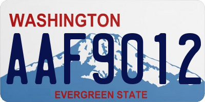 WA license plate AAF9012