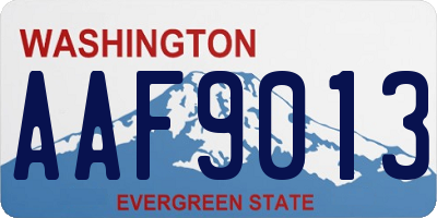 WA license plate AAF9013