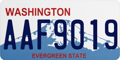 WA license plate AAF9019