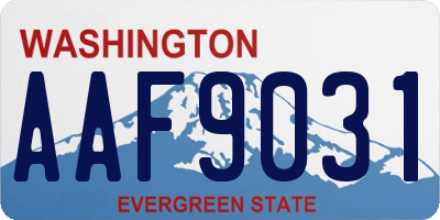 WA license plate AAF9031