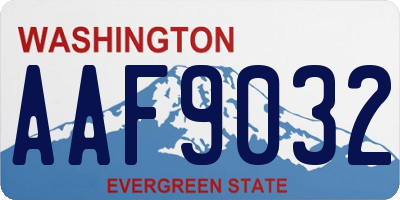 WA license plate AAF9032