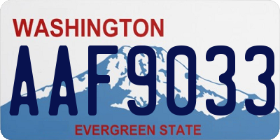 WA license plate AAF9033