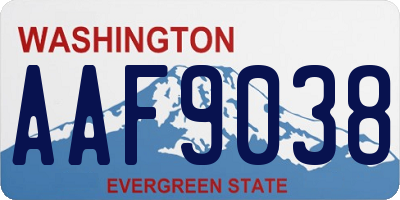 WA license plate AAF9038