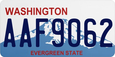 WA license plate AAF9062