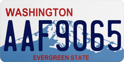 WA license plate AAF9065